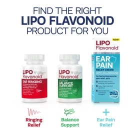 Lipo-Flavonoid Plus Ear Health Supplement | Most Effective Over the Counter Solution to Reduce Ear Ringing| 1 ENT Doctor Recommended for Tinnitus | 100 Caplets | Packaging May Vary