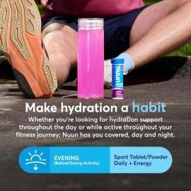 Nuun Hydration: Electrolyte + Caffeine Drink Tablets, Wild Berry, Box of 8 Tubes (80 servings), Performance Formula with A Kick