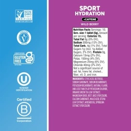 Nuun Hydration: Electrolyte + Caffeine Drink Tablets, Wild Berry, Box of 8 Tubes (80 servings), Performance Formula with A Kick