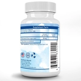 Purethentic Naturals Policosanol 20mg | Supports Cardiovascular & Cholesterol Health* | Free Radical & Antioxidant Protection* | from Pure Sugar Cane with No Unnecessary Fillers | 100 Veg Capsules