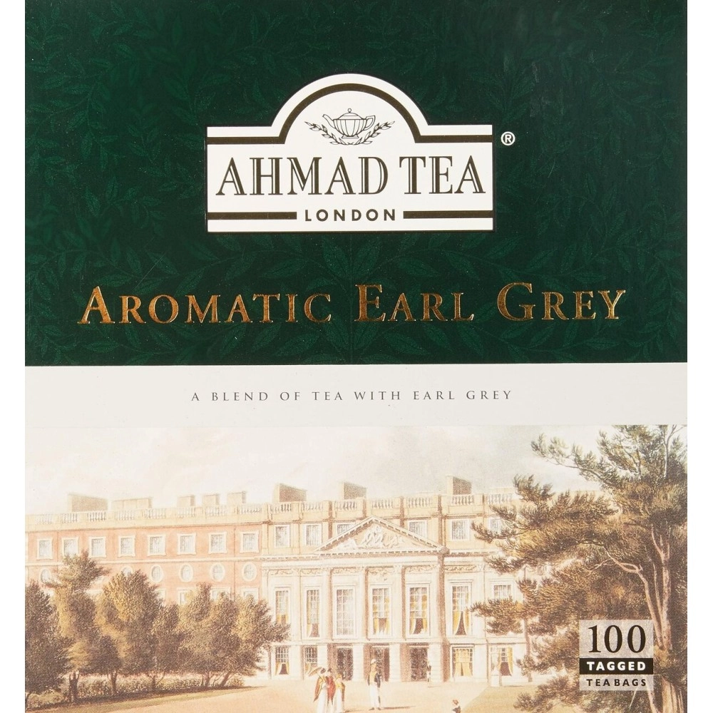 Ahmad Tea Black Tea, Earl Grey Aromatic Teabags, 100 ct - Caffeinated and Sugar-Free