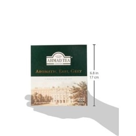 Ahmad Tea Black Tea, Earl Grey Aromatic Teabags, 100 ct - Caffeinated and Sugar-Free