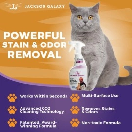 Jackson Galaxy Pet Stain and Odor Eliminator by Fizzion - Removes Pet Urine and Feces Safely With The Professional Cleaning power Of CO2 23oz Spray Bottle with 3 Refill Tablets