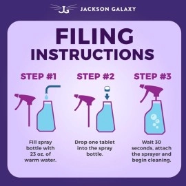 Jackson Galaxy Pet Stain and Odor Eliminator by Fizzion - Removes Pet Urine and Feces Safely With The Professional Cleaning power Of CO2 23oz Spray Bottle with 3 Refill Tablets