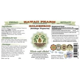 Hawaii Pharm Goldenrod Alcohol-Free Liquid Extract, Organic Goldenrod (Solidago virgaurea L.) Dried Herb Glycerite 2 oz