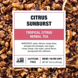 Tiesta Tea Citrus Sunburst, Tropical Citrus Fruit Tea, 200 Servings 1 Lb Bag - Caffeine Free, Loose Leaf Herbal Tea, Immunity Blend