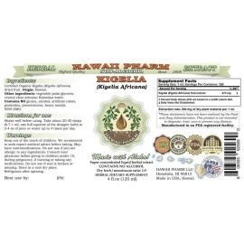 Hawaii Pharm Kigelia Alcohol-Free Liquid Extract, Kigelia (Kigelia Africana) Dried Fruit Glycerite Natural Herbal Supplement 2 oz