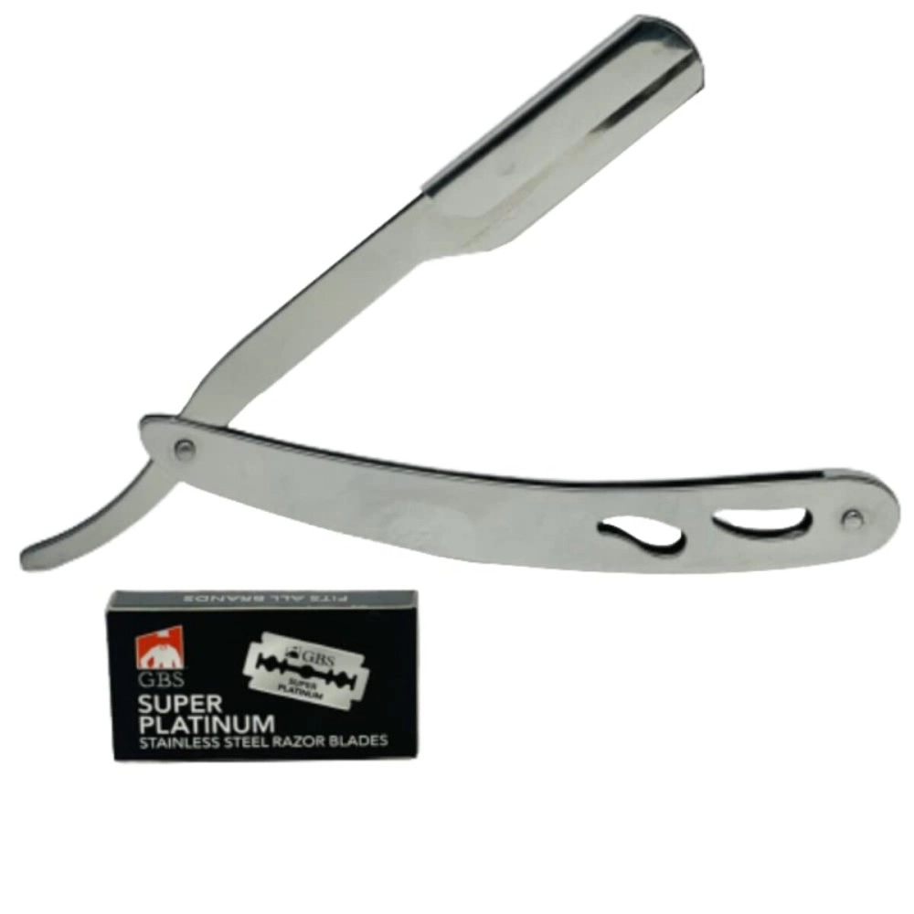 G.B.S Professional Barber Straight Edge Razor Safety with 100 Derby Blades