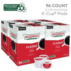 Krispy Kreme Classic Coffee, Keurig Single Serve K-Cup Pods, Medium Roast, 96 Count