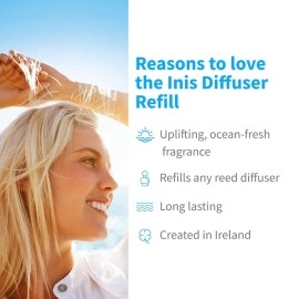 Inis the Energy of the Sea Fragrance Diffuser Refill - 3.3 Fluid Ounce - Diffuser for Home - Reed Diffuser - Reed Diffuser for Home - Scent Diffuser for Home - Oil Refill - Fragrance Diffuser Oil