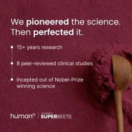 HumanN SuperBeets - Beet Root Powder - Nitric Oxide Boost for Blood Pressure, Circulation & Heart Health Support - Non-GMO Superfood Supplement - Natural Black Cherry Flavor, 30 Servings