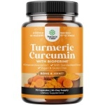 Turmeric Curcumin with Bioperine Antioxidant Supplement - Turmeric Capsules with Curcumin Supplements for Anti Aging Brain Booster and Joint Support - Turmeric with Black Pepper Brain Supplement