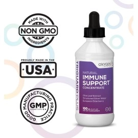 Oxygen Nutrition Triguard Plus Structured Colloidal Silver Immune Support | Olive Leaf Extract Silver Solution Intraoral and Topical Spray - 100 mL