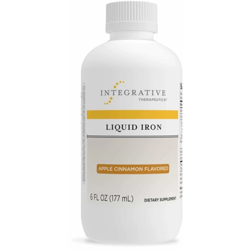 Integrative Therapeutics Liquid Iron - Energy Support Supplement* - with Vitamin B12 & Folate - Liquid Supplement for Convenience - Gluten & Dairy-Free - Apple Cinnamon Flavored, 6 fl oz (35 Servings)