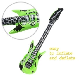 DECORA 35 Inch Rock Star Inflatable Guitar Assorted Color for Children Party Accessories Inflatable Toys Pack of 6