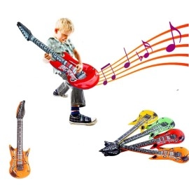 DECORA 35 Inch Rock Star Inflatable Guitar Assorted Color for Children Party Accessories Inflatable Toys Pack of 6