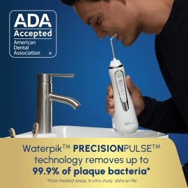 Waterpik Cordless Water Flosser Rechargeable Portable Oral Irrigator for Travel & Home - Cordless Advanced, Wp-560 White [US version]