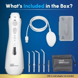 Waterpik Cordless Water Flosser Rechargeable Portable Oral Irrigator for Travel & Home - Cordless Advanced, Wp-560 White [US version]