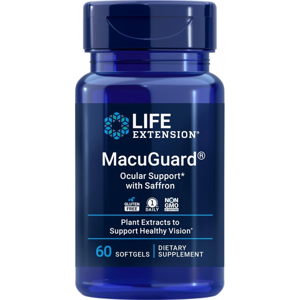Life Extension MacuGuard Ocular Support with Saffron - Eye Health Supplement - Lutein, Astaxanthin & Zeaxanthin - Once-Daily, Non-GMO, Gluten-Free - 60 Softgels