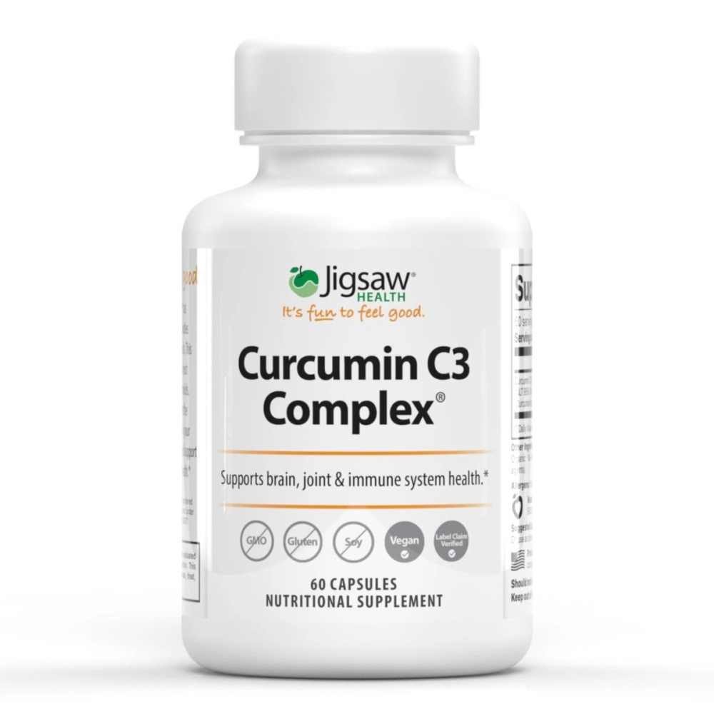 Jigsaw Health Curcumin C3 Complex | Curcumin Capsules Antioxidant Support | 60 Capsules | 60 Servings