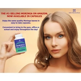 Zen Principle 2 Pack (360 Capsules) Organic Moringa Oleifera, Ultra-Premium. Provides an All Natural Energy Boost and Multi-Vitamin. A Raw Superfood, Vegan, No GMO and Gluten Free