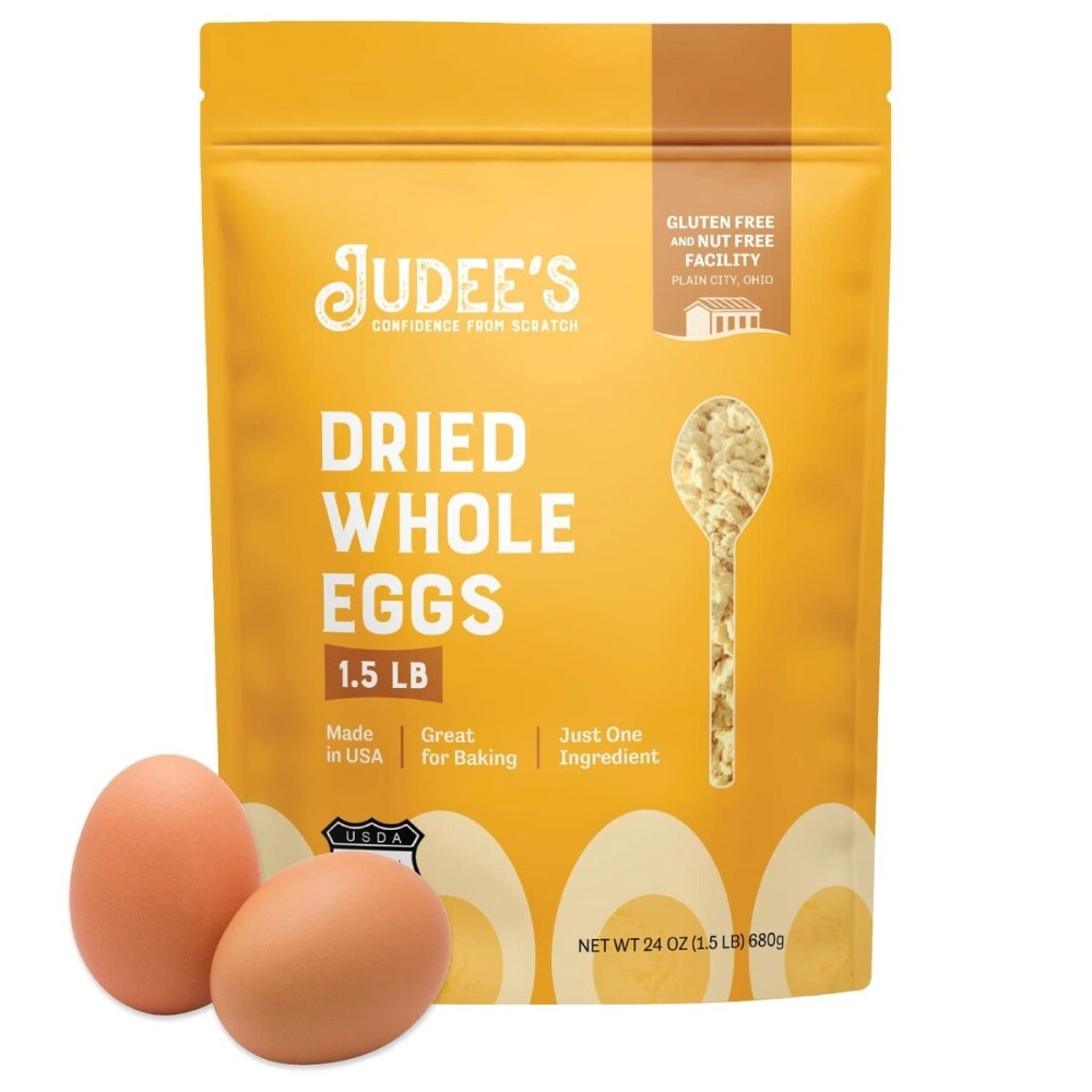 Judee\'s Gluten Free Dried Whole Egg Powder 1.5 lbs - Baking Supplies - Delicious and 100% Gluten-Free - Great for Breakfast, Baking, and Camping Meals - Simplifies Outdoor Cooking Preparation