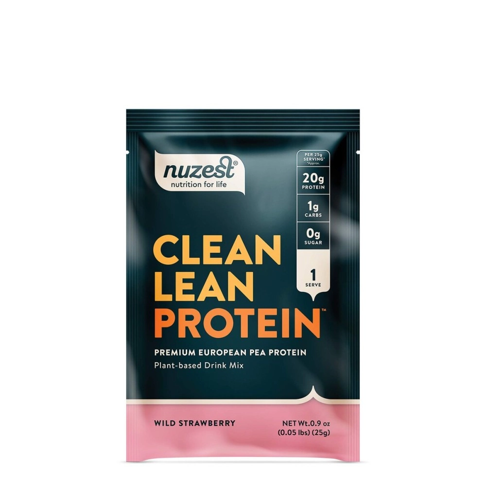 Nuzest Wild Strawberry Clean Lean Protein - Premium Vegan Protein Powder, Plant Protein Powder, European Golden Pea Protein, Single Serving