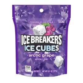 Ice Breakers Ice Cubes Sugar Free Gum (Arctic Grape,100 Count)