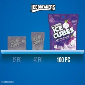 Ice Breakers Ice Cubes Sugar Free Gum (Arctic Grape,100 Count)
