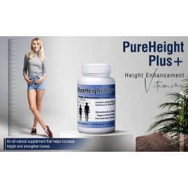 Pure BioTechnologies PureHeight Plus Height Enhancement Vitamins - Helps You Grow Taller - Increases Bone Strength, Builds Bone Density, Stimulates Bone Growth - One-A-Day (30 Capsules)