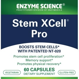 Enzyme Science Stem XCell Pro, 60 Capsules - Antioxidant Support for Cellular and Immune Health - Helps Protect from Oxidative Damage with Green Tea - Stem Cell Health Supplement