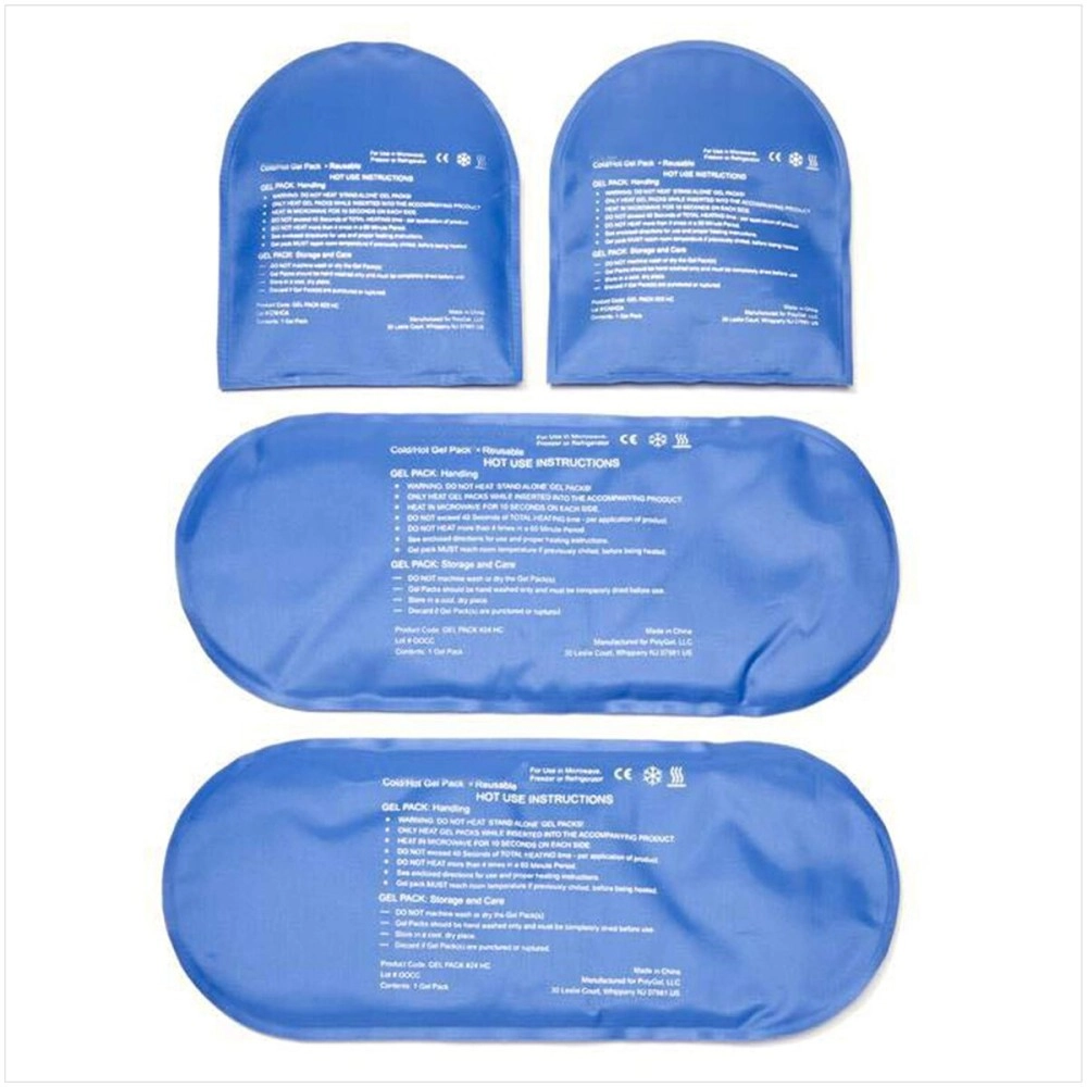 NatraCure Replacement Gel Packs for Cold Therapy Socks - 4-Piece Set (2 Full-Length, 2 Half-Size) - Blue, Reusable, Extra Ice Packs for Injuries, Pain Relief