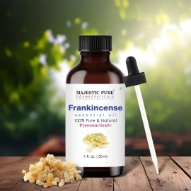 Majestic Pure Frankincense Essential Oil, Premium Grade, Pure and Natural, for Aromatherapy, Massage, Topical & Household Uses, 1 fl oz