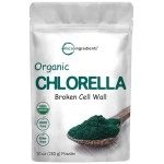 Organic Chlorella Powder 8 Ounce, Rich in Immune Vitamins, Proteins, Chlorophyll, Minerals, Amino Acids, Fatty Acids and Fiber, Chlorella Supplement, Support Immune System, Vegan Friendly