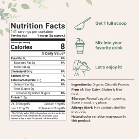 Organic Chlorella Powder 8 Ounce, Rich in Immune Vitamins, Proteins, Chlorophyll, Minerals, Amino Acids, Fatty Acids and Fiber, Chlorella Supplement, Support Immune System, Vegan Friendly