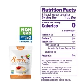 Swerve Wholesome Sweeteners Granular 12 Ounce 12 Ounce 6-Pack Original Version