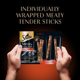 Sheba Treats Meaty Tender Sticks Soft Cat Treats Chicken Flavor, 0.14 oz, 5 Count (Pack of 10)
