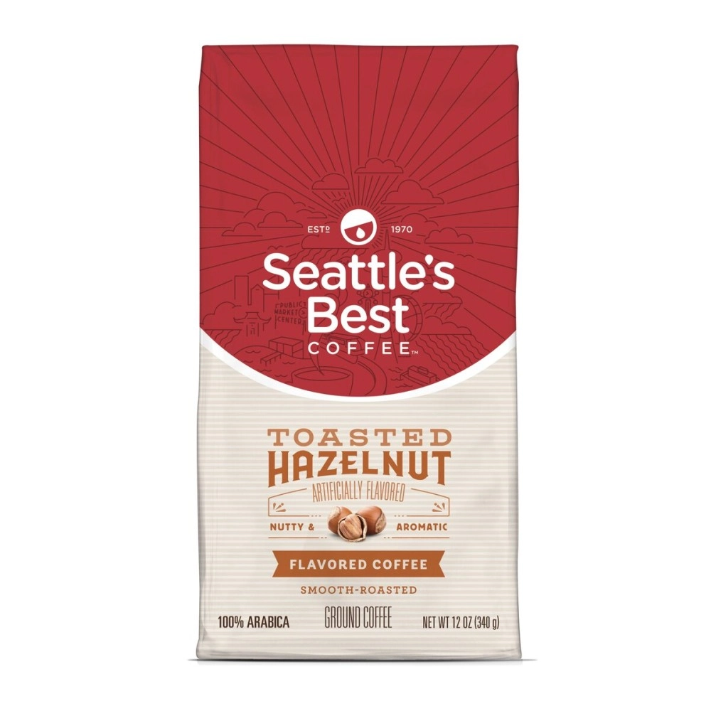 Seattle\'s Best Coffee Toasted Hazelnut Flavored Medium Roast Ground Coffee, 12 Ounce (Pack of 1)