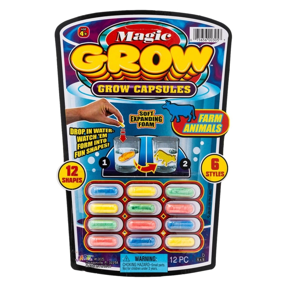JA-RU Magic Grow Capsules (12 Assorted Style) Best Growing Animals Bath Toys for Kids. 305-1H