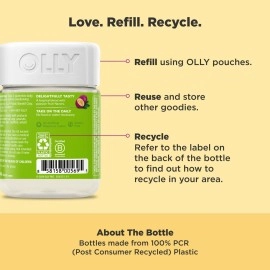 Olly Daily Energy Gummy, 30 Day Supply (60 Gummies), Tropical Passion, Vitamin B12, CoQ10, Goji Berry, Caffeine Free, Chewable Supplement,Daily Energy, 60 Count