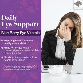 New Nordic Blue Berry Strong | Eye & Vision Support Supplement | Lutein Eyebright & Bilberry | Swedish Made | 120 Tablets (Pack of 1)