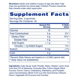 Phillips\' Fiber Good Gummies, Prebiotic Fiber Supplement with Inulin Soluble Fiber for Men and Women, Fruit Flavored Daily Fiber Gummies, 4g of Fiber Per Serving (2 Gummies), 90 Count