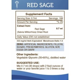 Secrets of the Tribe Red Sage Tincture Alcohol-Free Extract, Red Sage (Salvia Miltiorrhiza) Dried Root Tincture Supplement 4 OZ