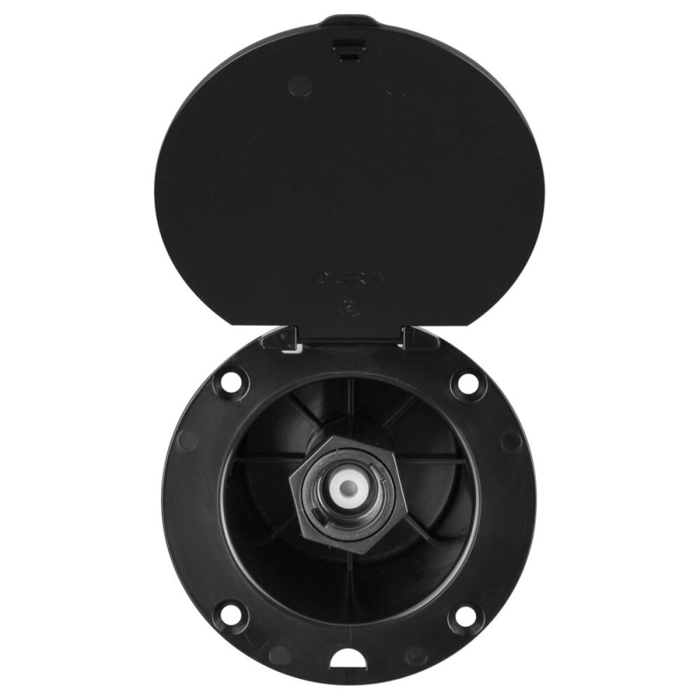Dura Faucet DF-SA184-BK RV Outdoor Exterior Utility Spray Dock Port with Quick Connect Hookup (Black) (Black)