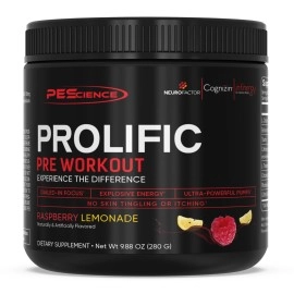 Pescience - Prolific Pre-Workout Powder Raspberry Lemonade 9.88 Oz.
