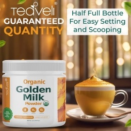 Premium Organic Turmeric Golden Milk Powder with 8 Superfoods- Bioavailable, Delicious & Vegan Golden Milk, Turmeric Tea & Turmeric Latte with KSM66 Ashwagandha, Turmeric, Ginger & Cinnamon Bark