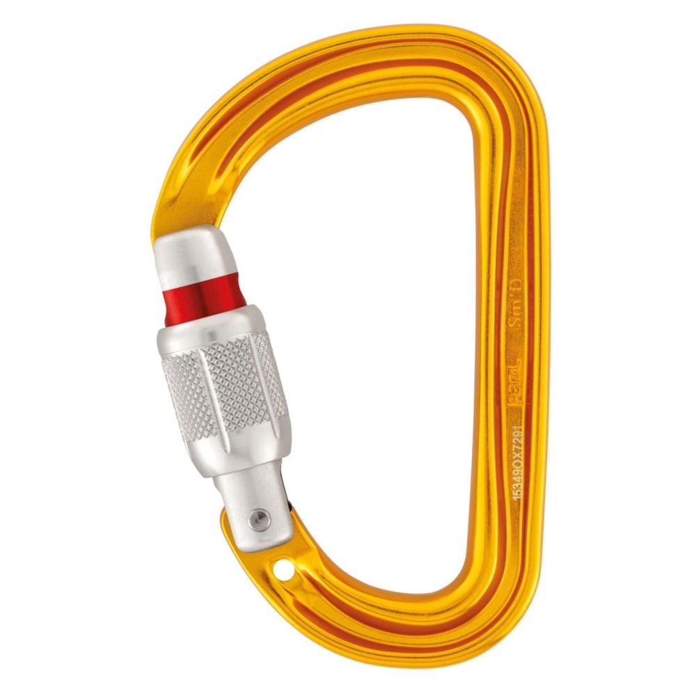 Petzl M39A SL NEW Sm\'D Ultra-Light Asymmetrical Carabiner, Screw-Lock, Yellow