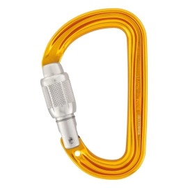 Petzl M39A SL NEW Sm\'D Ultra-Light Asymmetrical Carabiner, Screw-Lock, Yellow