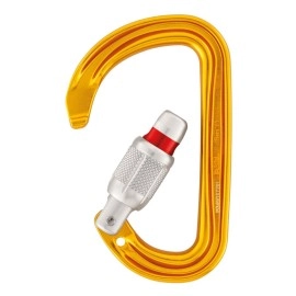 Petzl M39A SL NEW Sm\'D Ultra-Light Asymmetrical Carabiner, Screw-Lock, Yellow