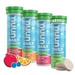 Nuun Vitamins Electrolyte Tablets with Vitamin D, C, E, A, & B6, Folic Acid, Magnesium & 4 Other Essential Electrolytes, Gluten Free & Vegan, Mixed Fruit, 4 Pack (48 Servings Total)